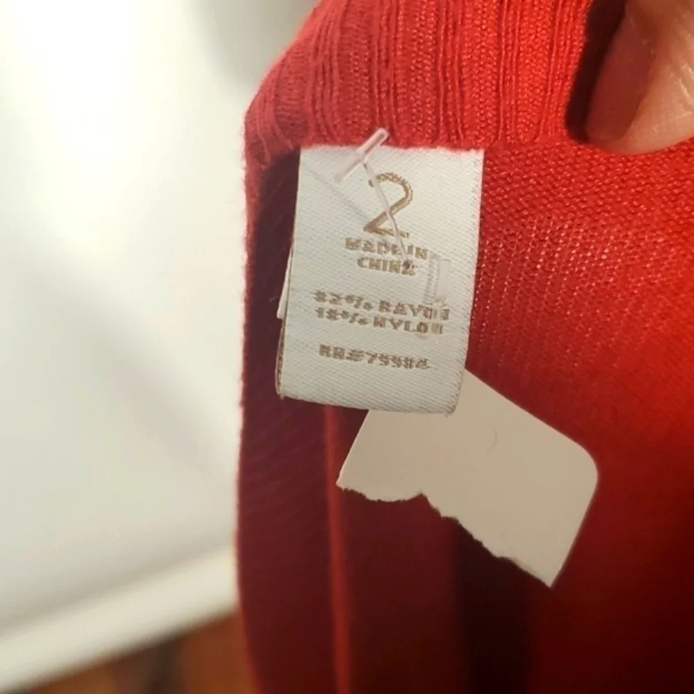 Chico's Size 2 (Large) Red Open-Front Cardigan Sweater/Jacket